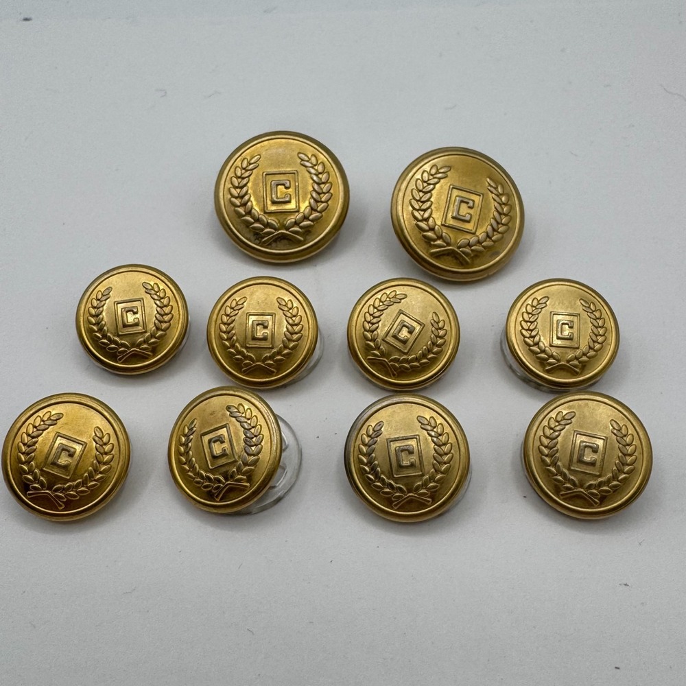 Chaps Gold Blazer Buttons Logo Crest 20mm 15mm Replacement Set of 10